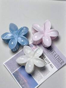 Set da 6/4/3/2 fermagli per capelli in acrilico con fiore grande a gradiente, accessori per capelli eleganti e sofisticati per chignon, mezze pettinature, fermagli per capelli con motivo in marmo retrò adatti per spiaggia, viaggi, outfit casual