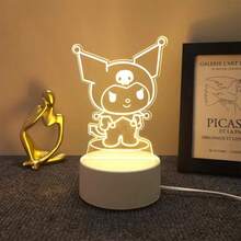 Lámpara de escritorio USB de acrílico 3D Sanrio - Serie Retro, Decoración de escritorio, Luz cálida interface USB, Luz nocturna cálida para habitación y dormitorio, Adecuado para hogar, vacaciones, cumpleaños, sin batería requerida - incluye cables