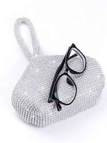 Lightweight, Business Casual Rhinestone Decor Bucket Bag Mini Drawstring Design, Clear Bag Faux Pearl Bag Evening Bag, Dinner Bag Glamorous, Elegant, Exquisite, Quiet Luxury Rhinestone For Party Girl, Woman, Bride Perfect For Party - Multicolor - View 8