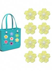 16pcs/8pcs/4pcs/1pc 7-Color Begonia Flower DIY Bag Decor, Bag Accessories, Begonia Flower Decor