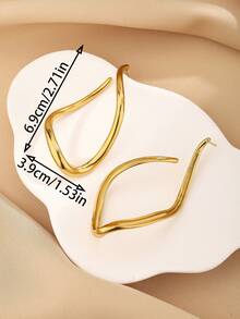 1 Pair Fashion Exaggerated Square Geometric Pattern Earrings - Yellow Gold - View 5