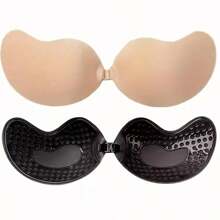 2pairs Mango-Shaped Silicone Nipple Cover Light And Weightless With Clasp Shoulder Strap Invisible Silicone Chest Patch Push-Up Bra Pull-Up Underwear Breast Patch