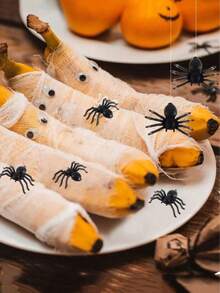30pcs Realistic Spider Decorations, Suitable For Haunted House, Spider Web, Bar, Party, Pranks, Theme Party, Halloween, Christmas, Thanksgiving Gift