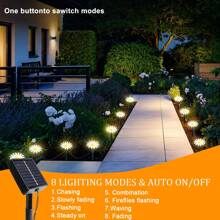 Luces solares de camino - 20 luces de jardín tipo margarita LED, luces decorativas impermeables para exteriores, adecuadas para pared, césped, patio, camino, paisajismo