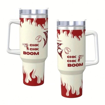 1 pieza Botella de agua de acero inoxidable de 40 onzas con estampado de estilo coreano Ins, aislada al vacío, con pajita, adecuada para viajes al aire libre, para la escuela, regalo de fans del ídolo k-pop (STAY), regalo del Día de San Valentín