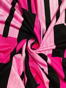 Mono sin mangas con estampado geométrico para mujer, adecuado para vacaciones y uso diario, verano - Rosa - Ver 9