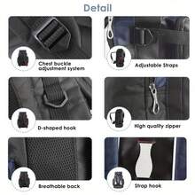 100L Hiking Camping Bag Waterproof Extra Large-Travel Luggage Rucksack - Navy Blue - View 6