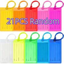 6-21 Peças/Pacote Tag de Bagagem PVC, Tag de Pendurar de Borracha Macia para Bolsas, Roupas, Cartão de Estudante, Cartões de Embarque