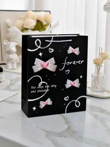 1 套/1 件新款甜美粉色蝴蝶结礼品袋、节日派对手提袋、婚礼回礼袋