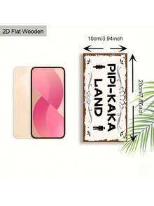 1 件迷人复古厕所木制标志 - “Pipi-Kaka Land”，有趣的浴室标志，可爱的厕所门装饰墙艺术标志，适合家庭浴室装饰，农舍挂牌，用于厕所架 - 彩色 - 查看 10