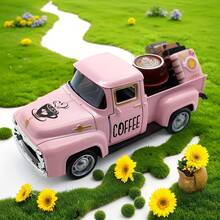 1/3/6pcs Truck Decor,Vintage Truck Statues Ornament,Retro Style Red Truck Christmas Decor Metal Farmhouse Decorative Tabletop Storage Mini Diecast Car Decorations Truck For Home Kitchen Farm,Christmas Gift, Birthday Gift,Easter Decorations - Multicolor - View 12