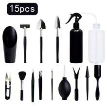 Succulent Plants Tools,15Pcs Mini Garden Tools Set Mini Garden Hand Transplanting Succulent Tools Gardening Hand Tools Indoor Miniature Fairy Garden Plant Care Potting,Cactus Kit