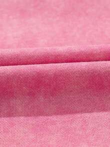 CILKOO Women's Solid Color Casual Loose Half-Button Raglan Sleeve Sweatshirt - Pink - View 12