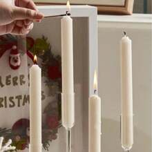 4-Piece Clear Glass Taper Candle Holders - Elegant Table Centerpiece For Weddings, Parties & Events | Ideal Christmas Holiday Gift