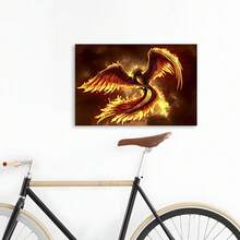 1pc Framed 1pc Canvas Painting Printing 1PC Phoenix Bird Animal Poster Canvas Painting Wall Art Print Picture Home Decor For Home, Office, Bar, Cafe, Classroom, Dormitory, Bathroom, Holiday Gift, Fahter'S Day, Mother'S Day, Graduation Ceremony, Memorial Day - Framed - View 2