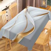 1 / 20 piezas Mantel moderno de lujo, mantel con diseño de rayas de múltiples colores, cubierta de mesa rectangular de poliéster, lavable a máquina, perfecto para decoración de primavera y verano, fiestas, cocina y uso al aire libre - regalo ideal para inauguración de casa y días festivos