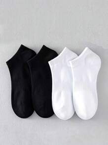 1/5/10 Pairs Unisex Sports Socks, White Ankle Socks, Moisture Wicking Breathable For Tennis, Badminton, Running, Daily Wear