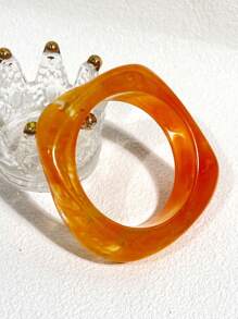 1 pieza Brazalete grueso de resina acrílica asimétrico, colorido y bohemio, pulsera de moda teñida anudada para mujer, brazalete con colgante geométrico gótico, regalo de joyería para parejas