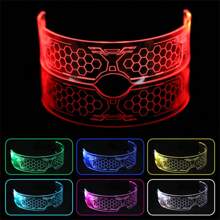 1pc LED 7-Color Illuminated Glasses - Sci-Fi Honeycomb Design - Futuristic Technology Style Glasses - Cyberpunk Eyewear - Cool Colorful Glasses - Dual Control 12 Modes - Curved Dual Temples Design (Stable Wear, Less Likely To Fall Off) - Perfect Gift - Birthday Gift - Ideal Present - Surprise Gift - Holiday Gift - Seasonal Gift - Halloween Gift - Christmas Gift - Stunning Costume Effect - Unlock Your Cyberpunk World - Gift - Toy