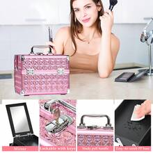 Hộp đựng đồ trang điểm, Hộp trang điểm di động có gương, Hộp đựng mỹ phẩm 2 ngăn, Hộp đựng sơn móng tay, Hộp trang điểm du lịch, Chuyên nghiệp cho tiệm làm tóc, Đồ dùng cần thiết khi đi du lịch, Du lịch, Ngày Valentine, Trang trí phòng, Đồ dùng cần thiết trong túi xách, Túi trang điểm cho nữ, Vật dụng cần thiết trong túi xách, Đồ dùng cần thiết khi đi du thuyền, Túi xách hàng hiệu, Đồ dùng cơ bản, Đồ dùng trang điểm, Phòng, Túi trang điểm dễ thương - Hồng - Xem 6