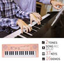 Piano eléctrico con teclado musical BF‑3738C de 37 teclas para principiantes. Instrumento educativo. - Naranja - Ver 7