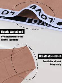 7件低腰三角裤女字母腰带内裤女式内裤舒适内裤套装内衣性感内裤纯色内裤无缝内裤女士黑色短裤万圣节服装女士秋季服装 - 彩色 - 查看 6