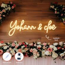 定制霓虹灯招牌，LED霓虹灯招牌，可定制房间装饰，5英寸-30英寸手工个性化霓虹灯名字招牌，结婚纪念日、父亲节、生日派对礼物，LED夜灯家居装饰 - singel lighting 1 - 查看 8