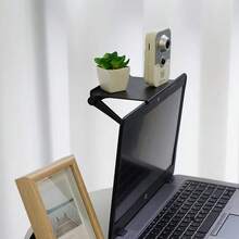 1 Pc Adjustable TV Screen Top Stand, Computer Monitor Desk Display Holder, TV Shelf, Router Storage Rack - Black - View 7