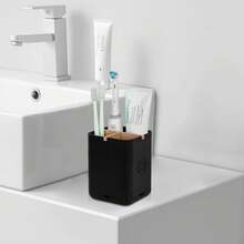 Toothbrush Holders Bathroom Countertop, Detachable Toothbrush Holder With Divider Toothbrush And Toothpaste Organizer Storage (3 Slots White) - màu đen - Xem 5