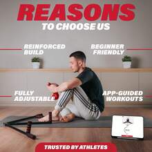 Dividido con aplicación de entrenamiento flexible - Ajustable con 3 patas para estiramientos, mejora el rango de movimiento, flexibilidad de piernas y ingle, con temporizador de estiramiento desmontable, adecuado para artes marciales, artes marciales mixtas, yoga - 1 - Ver 4