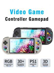 1 Set tragbare Handheld-Spielekonsole mit 5-Zoll-HD-Bildschirm, unterstützt kabelloses 2-Spieler-Gamepad, mit 30.000 nostalgischen Retro-Klassikern und 30 Simulatoren wie PS1/GBA, mit tragbarem Arcade-Joystick, ideal als Geschenk zum Geburtstag oder Feiertag für Männer und Ehemänner