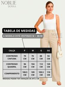 Premium Tailored Wide Leg Trousers High Waist Formal Elegant Work Fashion With Front Button - 裸體 - 查看 2