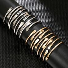 5PCS/10PCS Retro Boho Stackable Bracelets, Golden Cuff Bracelets For Women Men Daily Party Holiday Jewelry Gift
