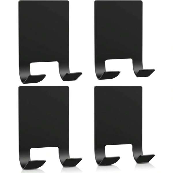 Set di 4 porta-rasoi da doccia, porta-rasoi da doccia autoadesivo, ganci adesivi in acciaio inossidabile, portasciugamani per bagno e cucina, senza necessità di foratura, nero, per il ritorno a scuola