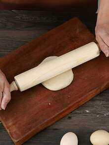 1pc Wooden Rolling Pin, Household Wooden Roller For Baking, Dumpling Making Tool - Multicolor - View 7