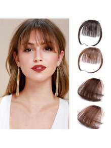 Clip In Air Bangs Thin Fake Fringes Natural Straigth Synthetic Neat Hair Bang Accessories For Girls Invisible Natural 4 Colors