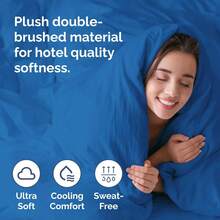 Cover Queen Size Set - Extra Soft Queen Size Duvet Cover 90 X 90 With 2 Pillow Shams - Hotel Luxury Easy Care And Fade Free W/ Zipper Closures & Ties - Breathable Bedding Set (Light Sage Green) - 23 - Royal Blue (No Comforter) - View 3