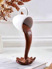 1pc Modern Resin Hanging Coffee Cup Decor, Creative Inverted Floating Resin Coffee Cup Decor, Perfect For Wedding Decor, Table Decor, Room Decor, Home Decor And Bedroom Decor
