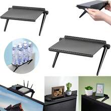 1 Pc Adjustable TV Screen Top Stand, Computer Monitor Desk Display Holder, TV Shelf, Router Storage Rack - Black - View 3