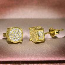 1 Pair Fashionable Elegant Minimalist Rhinestone Stud Earrings