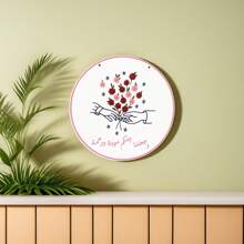 Arabic Wooden Round Sign, 25cm Or 30cm Unique Decor,Featuring With Floral Accents, Perfect For Anniversary Decorations, Party Decoration, Decor Muslim