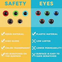 160Pcs Multifunctional Safety Eyes For Amigurumi With Washers 10/12/16/18mm Colorful Plastic Safety Eyes For Crochet Craft Safety Eyes Gift Crochet Lovers Halloween Decorations Stuffed Animals Crafting Office Stationery Supplies - 1 pack - View 3