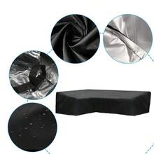 4/2/1pc Waterproof L Shaped Garden Furniture Cover Heavy Duty Rattan Corner Outdoor Sofa - Black - View 5