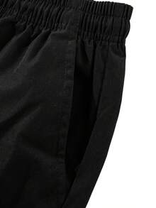 男士秋冬户外工作服直筒裤：大拉链口袋、松紧抽绳腰带、斜口袋 - 非常适合徒步旅行、钓鱼、露营、登山、运动、健身、跑步和休闲穿着。 - 黑色 - 查看 8