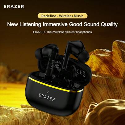 Lenovo Écouteurs Bluetooth ERAZER HT83 Lenovo - Intra-auriculaires Son immersif Hi-Fi, faible latence pour le jeu et la musique, annulation intelligente du bruit, microphone pour les appels, écouteurs sans fil ultra longue durée, convient aux smartphones, tablettes, avions, camions