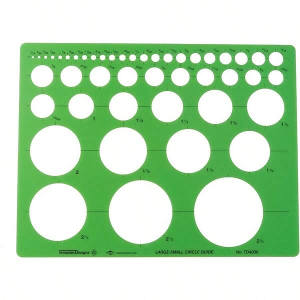 TD4000 Circle Guide Template Drawing And Drafting Tool For Art Architecture And Drafting 8.625 Inches X 11.125 Inches X.030 Inches