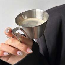 1pc Stainless Steel Italian Coffee Extraction Cup; Espresso Liquid Receiving Cup; Ounce Coffee Creamer; Narrow-Mouthed Cup; Outdoor