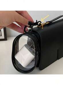 2Pcs Mini Convenient Transparent Cable Storage Box, Used For Storing Data Cables, Chargers, Headphones, Accessories, Etc., Suitable For Use As A Key Bag During Outdoor Travel - Đen + Trắng - Xem 7