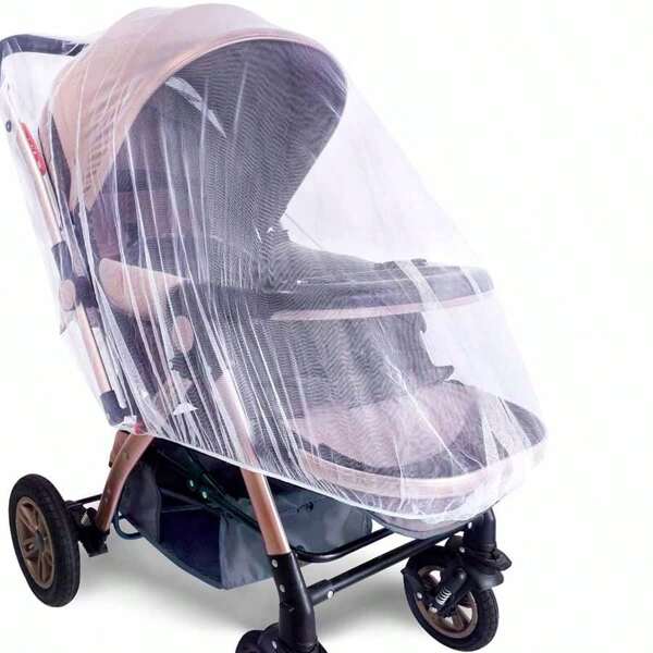 قطعة/قطعتان شبكة ناموسية للعربة التوأم، قابلة للطي وكامل الإغلاق، مانعة للسقوط والمغطاة بالكامل، موضة الحماية من الحشرات والظل المزدوج