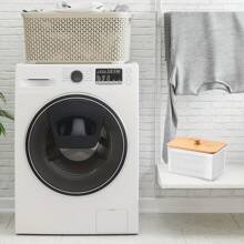 1pc/2pcs Acrylic Dryer Sheet Holder Container For Laundry Room Dryer Sheet Dispenser Laundry Room Organization Jars With Lid For Powder, Dryer Balls, Pods,Scent Boosters, Laundry Room Storage